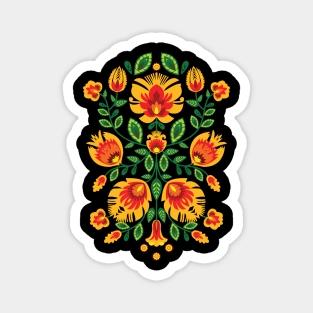 Yellow and red Wycinanki folklore Magnet
