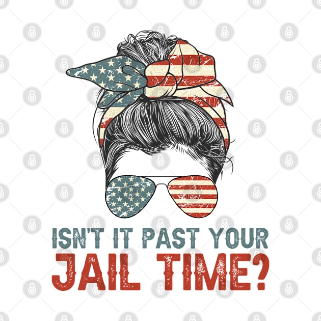 Isn't It Past Your Jail Time? American Flag Rosie Messy Bun by GreenCraft