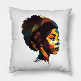 Black Women Power, African American History Geometric Art Pillow