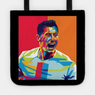 Robert Lewandowski In Wpap Pop Art Style Tote