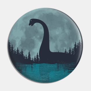 Loch Ness Monster - Nessie With Moon Pin