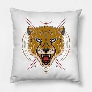 cheetah face illustration Pillow