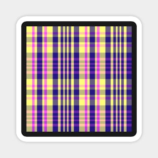 Vaporwave Aesthetic Sorcha 1 Hand Drawn Textured Plaid Pattern Magnet