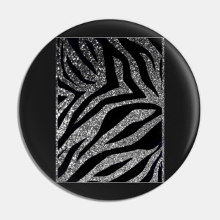 Photographic Image of Silver Glitter Zebra Print Pin