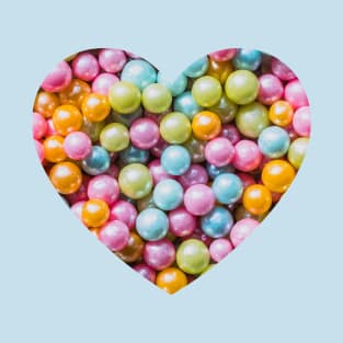 Candy Pastel Sprinkle Pearls Photograph Heart T-Shirt