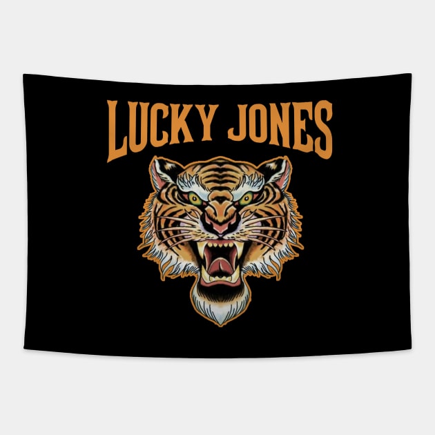 Lucky Jones Tiger Tattoo Flash Tapestry by ShredBeard