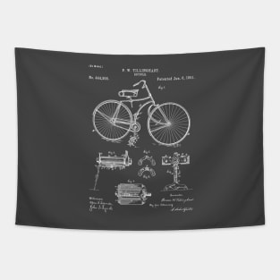 Bicycle Patent - Cycling Art - Antique Tapestry