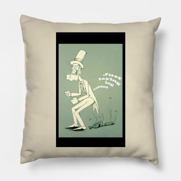 laying log cabins Pillow by Penguinthulu