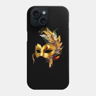 Golden masquerade mask Phone Case