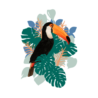 Toucan Bird Monstera Leaf jungle T-Shirt