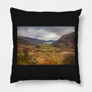 Looking down the valley to Llyn Gwynant, Snowdonia Pillow