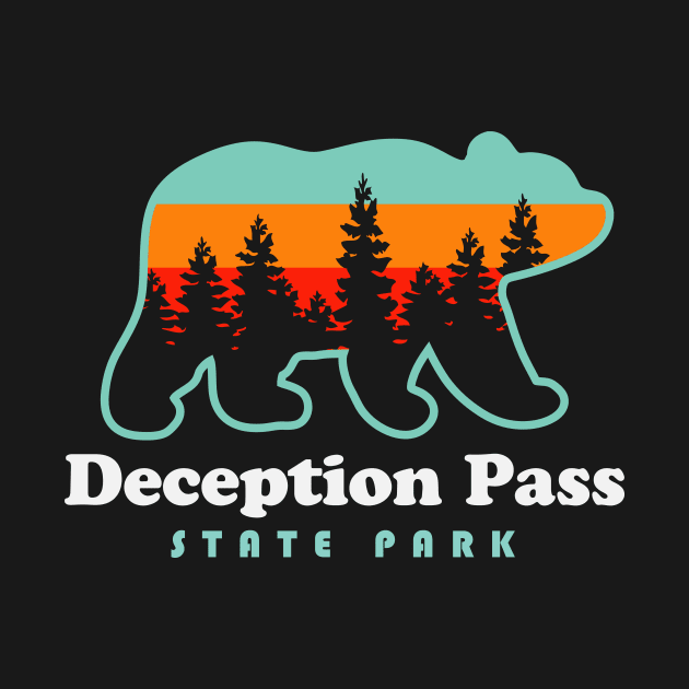 Deception Pass State Park Hikes Washington Camping Bear by PodDesignShop