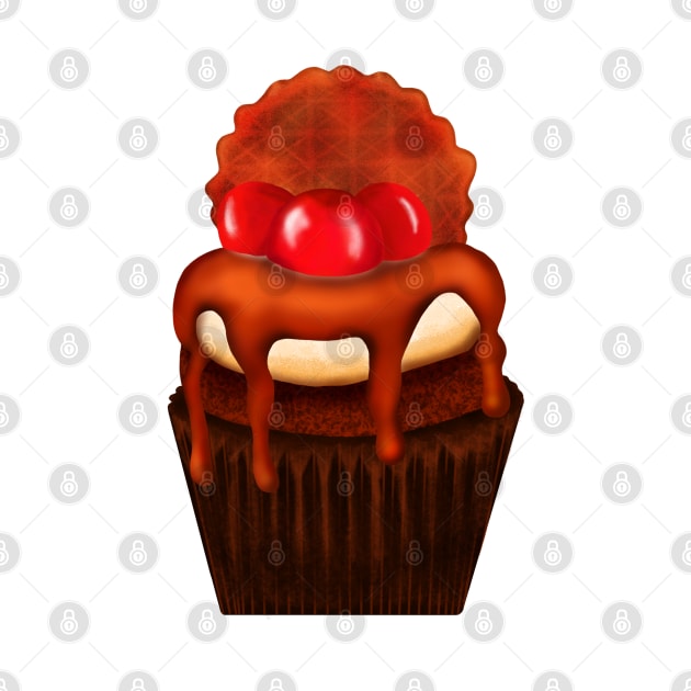 Waffle cupcake by cariespositodesign