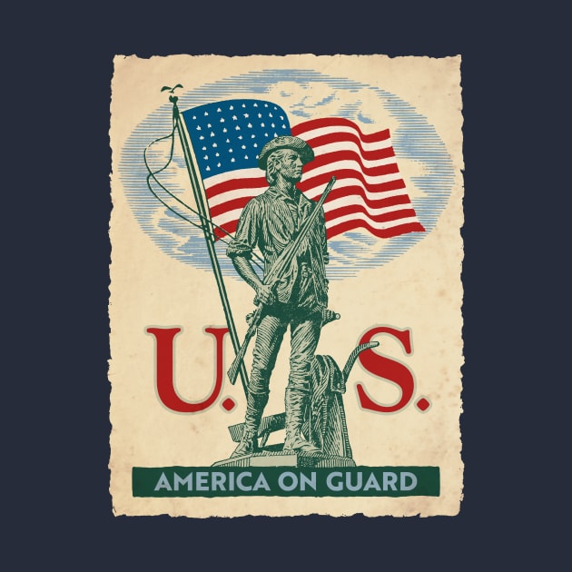 U.S. America On Guard Minuteman Poster by MatchbookGraphics