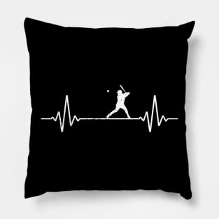 Baseball Heartbeat Baseball Players And Fans Pillow