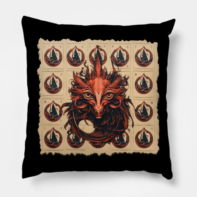 Red Dragon Blotter Pillow by apsi