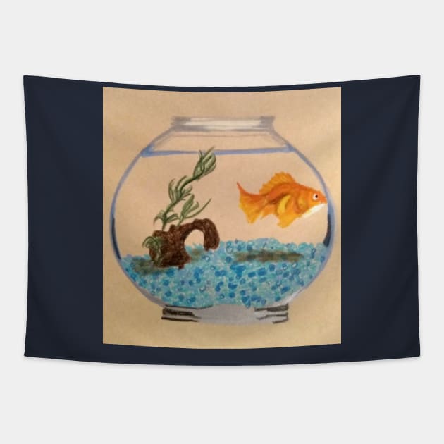 Fishbowl Tapestry by Rawcanvas