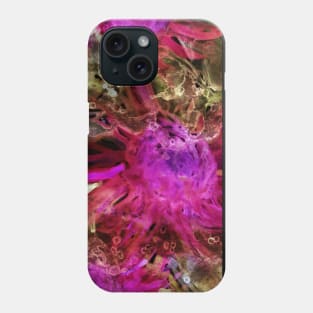 Abstract colorful background with watercolor wild flowers. Purple-pink painting with sunflowers, echinacea. For the fabric, textile, wall decor, wallpapers, covers and packaging. Phone Case