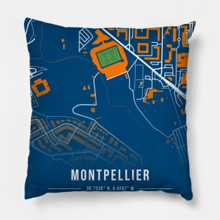 Map Design of Stade de la Mosson Pillow