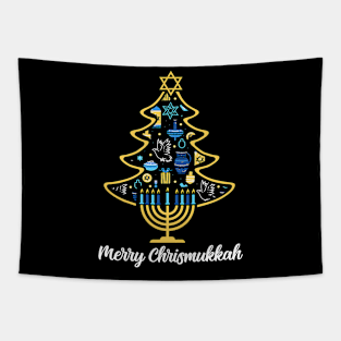 Merry Chrismukkah Christmas Tree Hanukkah Chanukah Jewish Tapestry