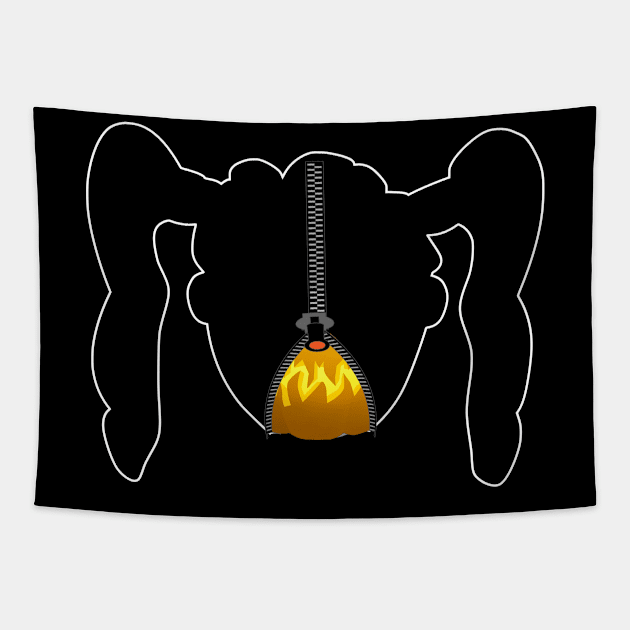 Impatient Halloween Monster Scary Orange True Face Zipper Tapestry by K0tK0tu