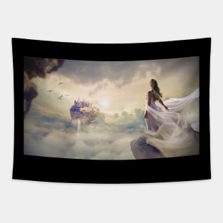 Fantasy over the clouds Tapestry
