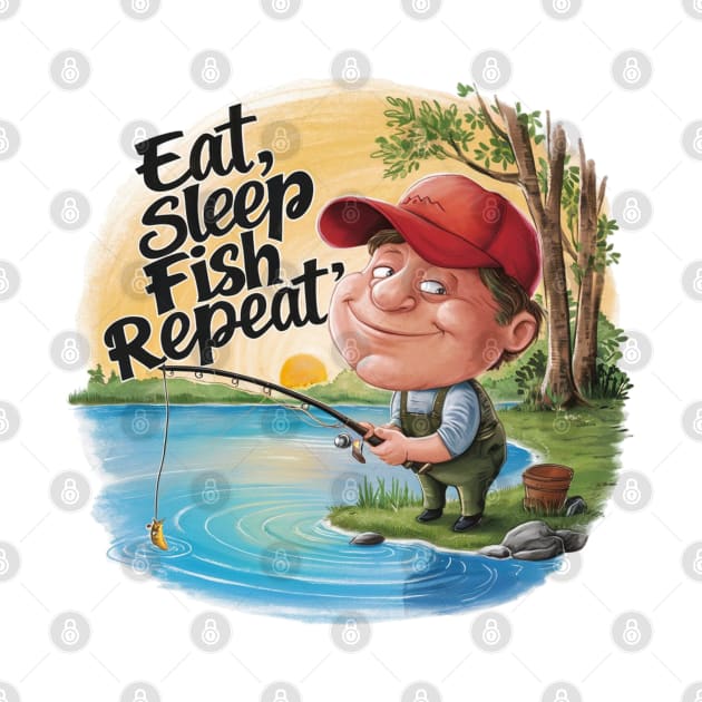 Eat Sleep Fish Repeat Cute by Wild Catch
