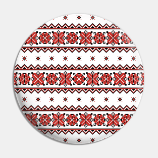 Pattern with Ornamental Composition Inspired by Ukrainian Traditional Embroidery Pin