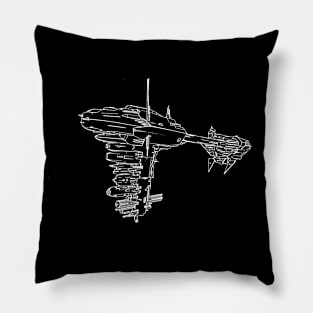 Space Ship Vintage Patent Drawing Pillow