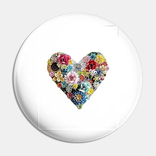 Printed quilling art. flower heart art Pin