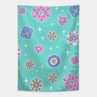 Simple Mandala Floral Pattern Tapestry