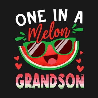 One In A Melon Grandson Watermelon Family Matching T-Shirt