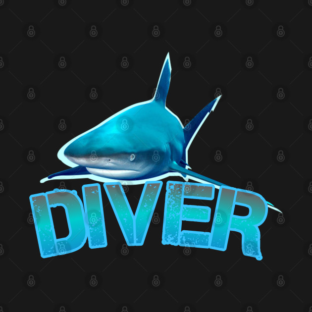 Shark diver by Coreoceanart