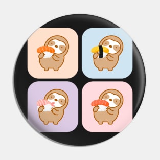 Cute Sloth Sushi Set Pin