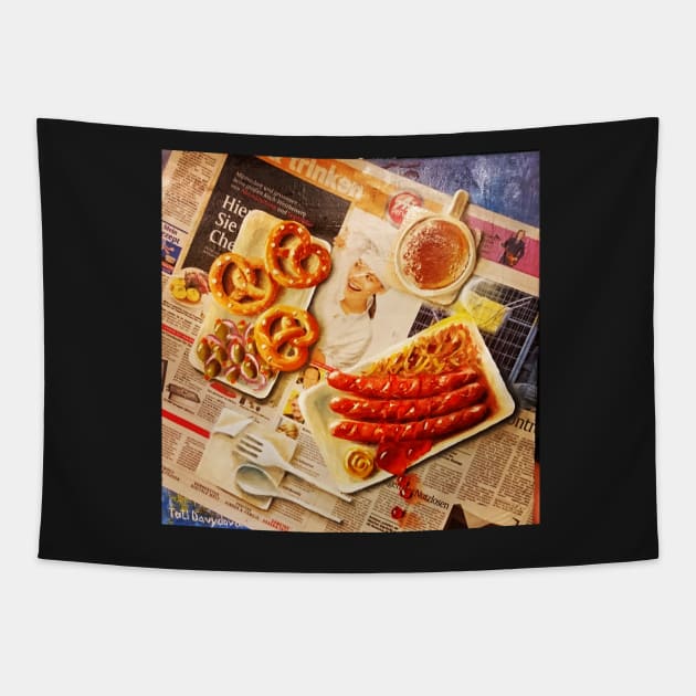 Currywurst. Tourism. Germany Tapestry by CatCoconut-Art