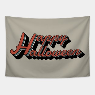vintage happy halloween day typography Tapestry
