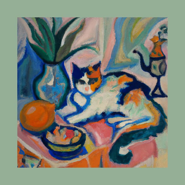 Still Life With a Cat in the Style of Matisse by Star Scrunch