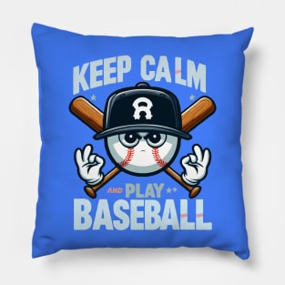 funny ball baseball keep calm and play baseball Pillow