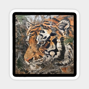 TIGER VINTAGE WOODBLOCK PRINT Magnet