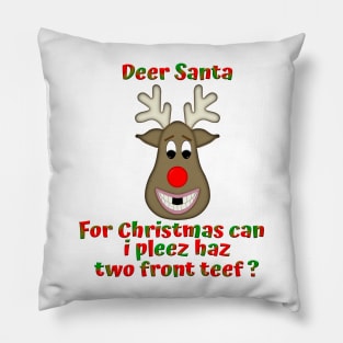 Funny Ugly Christmas Reindeer Pillow