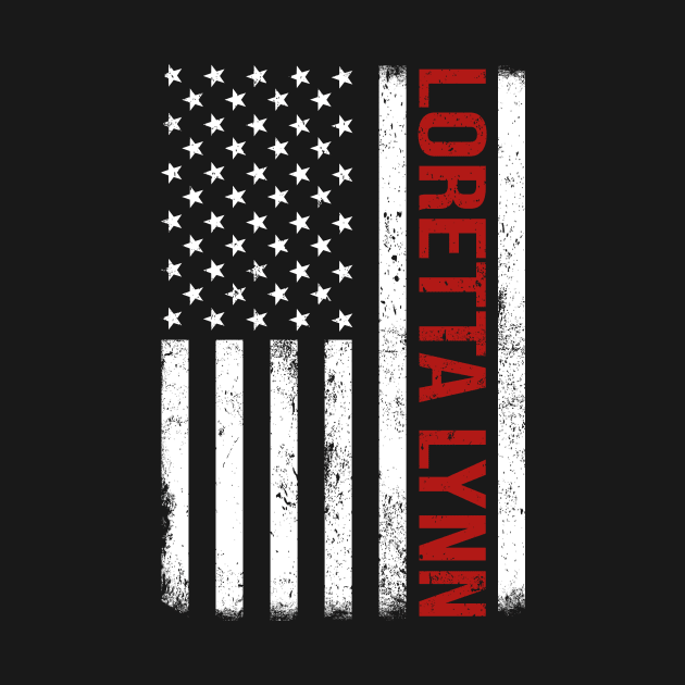 Graphic Loretta Proud Name US American Flag Birthday Gift by Intercrossed Animal 