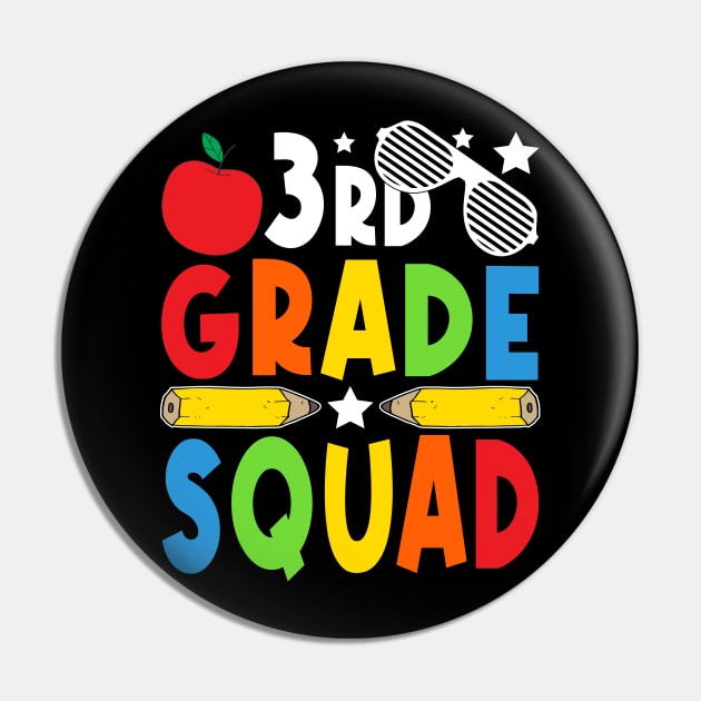 3rd  Grade Squad Teachers Boys Girls Funny Back To School Pin by drag is art