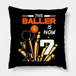 This Baller Is Now 7 Basketball 7Th Birthday Kids Pillow