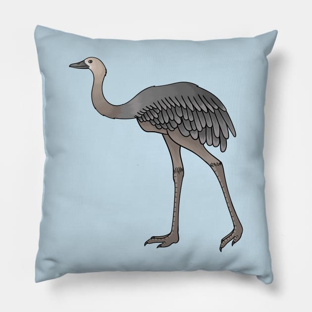 Greater rhea bird cartoon illustration Pillow by Cartoons of fun