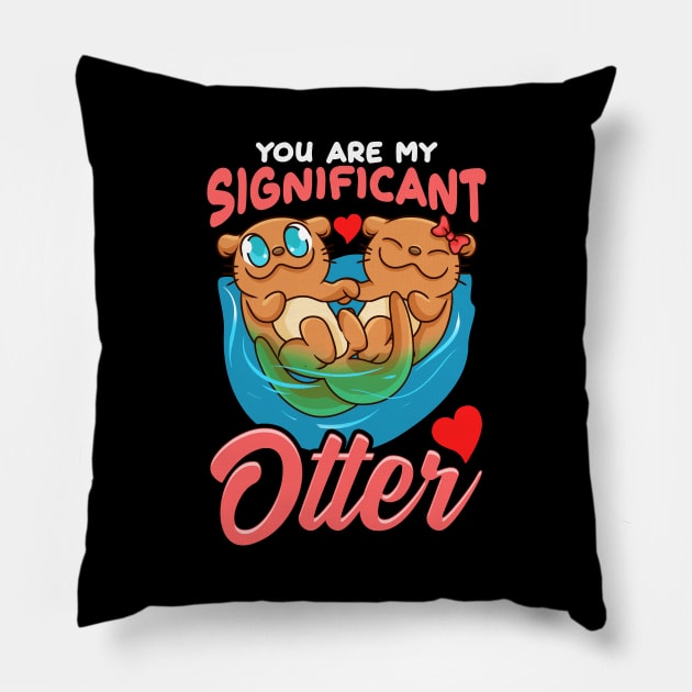 Cute & Funny You Are My Significant Otter Pun Pillow by theperfectpresents