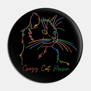 Crazy Cat Person Pin