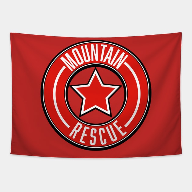 Mountain Rescue retro logo Tapestry by nickemporium1