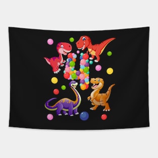 4th Birthday  Dinosaurs and bubbles Tapestry