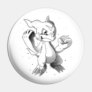 Veemon Black & White Pin