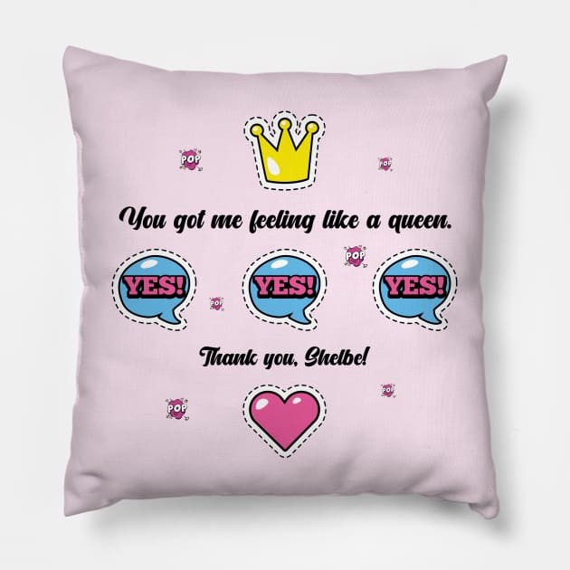 You got me feeling like a queen | Thank you, Shelbe! | Gang gang | Strong woman | Back to School | Dorm decor | College shirts | TikTok Pinkydoll NPC Pillow by TikTokShop